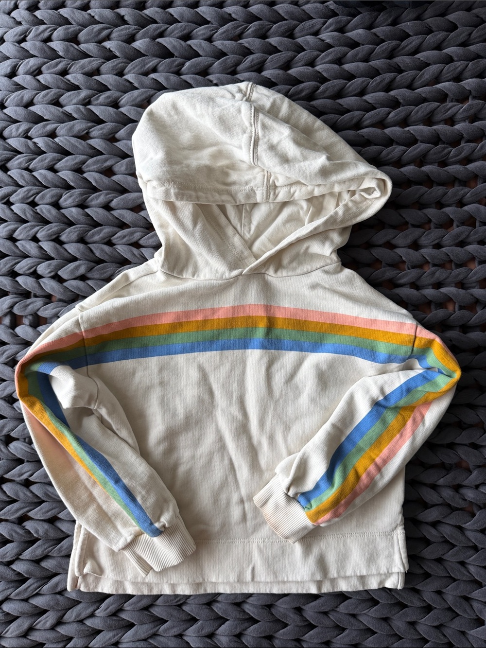 Hanna Andersson Rainbow Stripe Hoodie – Size 5 / 110